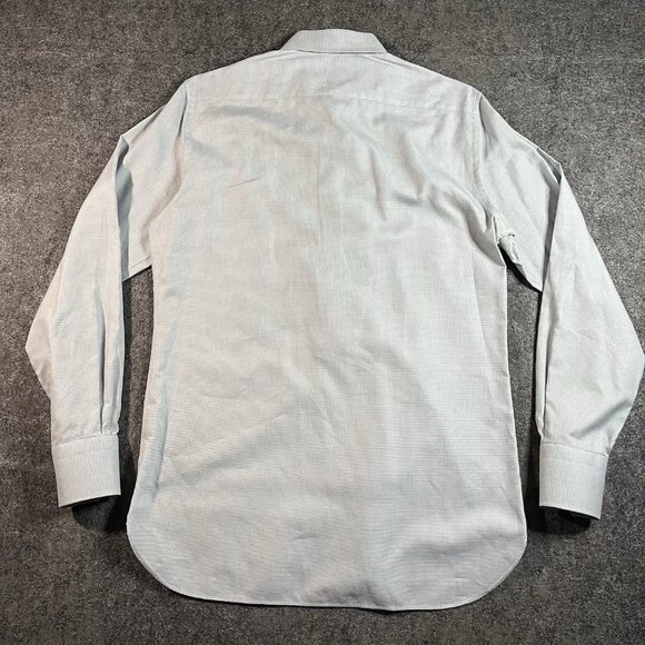 Ermenegildo Zegna Su Misura Trofeo Button Up Dress Shirt Blue Check Men Medium M - Picture 2 of 5